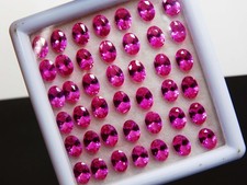 AAA 7x5 MM Natural Ceylon Pink Sapphire Loose Oval Gemstone Cut Lot 10 Pcs