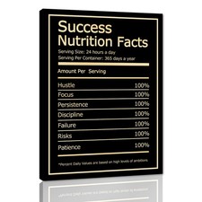 Yatsen Bridge Modern Motivational Canvas Print Posters Black Success Nutrition