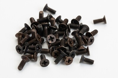 6/32 x 3/8 Machine Screws Phillips Flat Head Stainless Black * Lot of (50)
