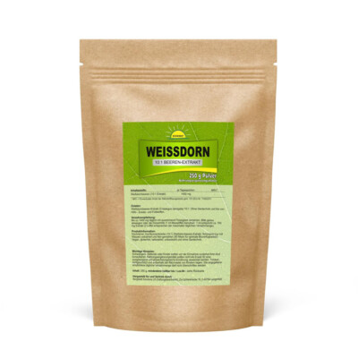 Weißdorn (10:1 Beeren-Extrakt), ohne Zusatzstoffe, 250 g Pulver, Bonemis 