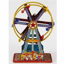 The Giant Ride Ferris Wheel Tin Toy Wind Up 1950's