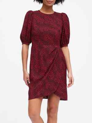 Puff-Sleeve Sheath Dress Size 