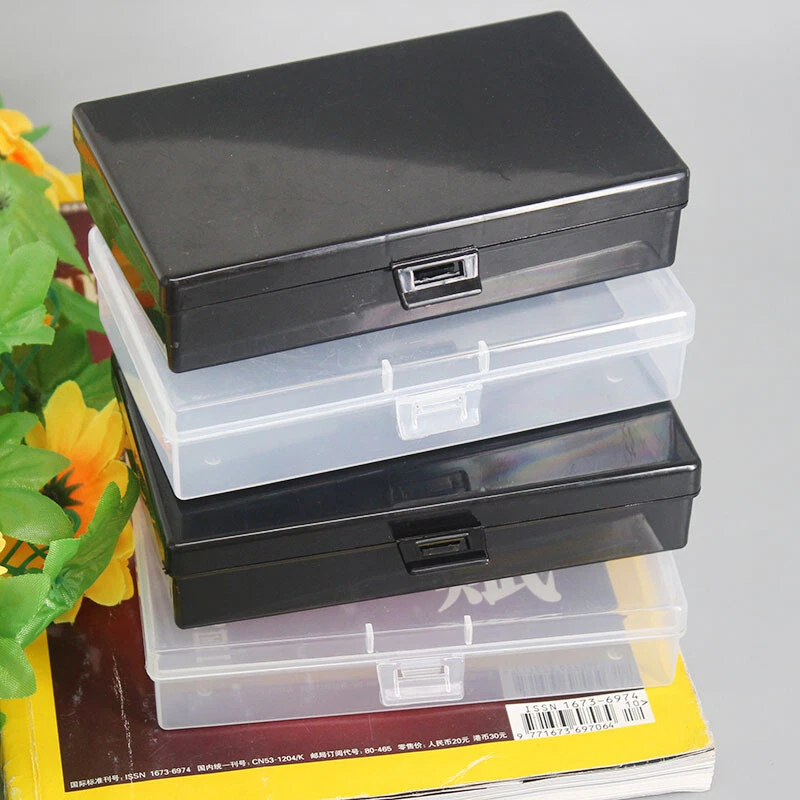 1-3packs Rectangle Clear Plastic Small Box Hook Jewelry Container Storage Ca↔ - Image 3 of 4