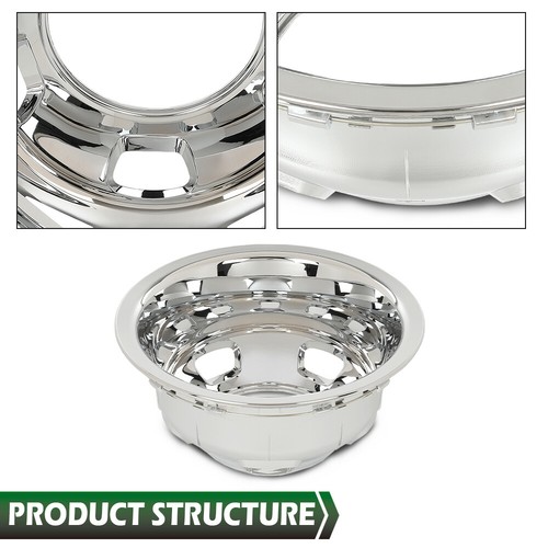 Chrome 17" Dually Wheel Simulators Dual Skins Fit For 03-18 DODGE RAM 3500 - Picture 5 of 12