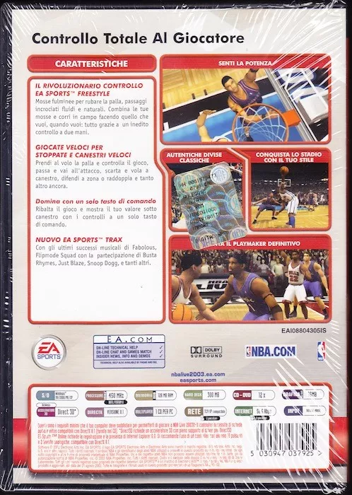 NBA Live 2003 Classics Game X PC DVD ROM New Sealed Italian English