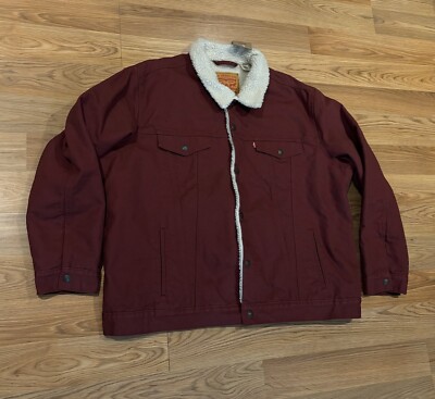 Levi's Corduroy Trucker Jacket Levis Sherpa Jacket Red NWT