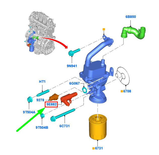 OEM Ford Kuga C520 Mk2 Oil Pressure Control Valve/solenoid 2186677 for