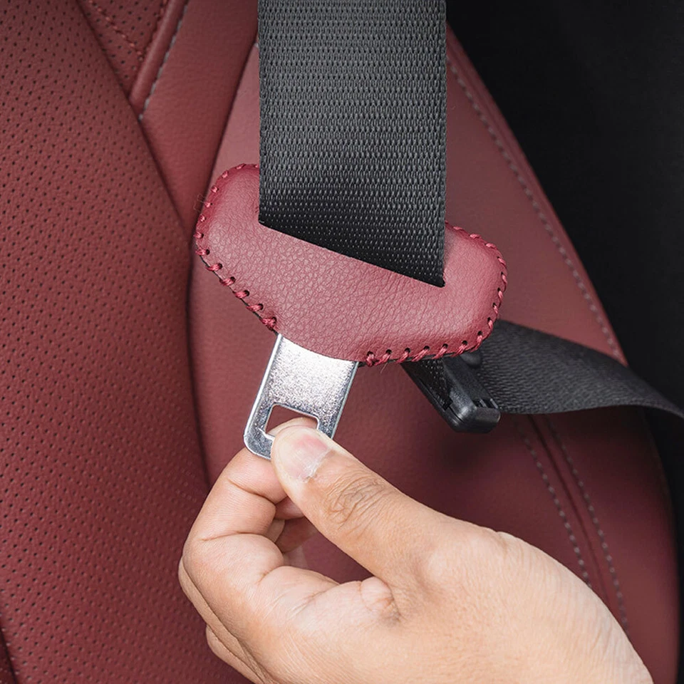 Protector de cubierta con clip de hebilla para cinturón de seguridad interior de coche BMW accesorios de cuero Foto 3 de 4