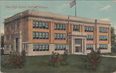 New High School Winfield, Kansas KS 1910 Acmegraph Postcard 7571.4 MR ALE