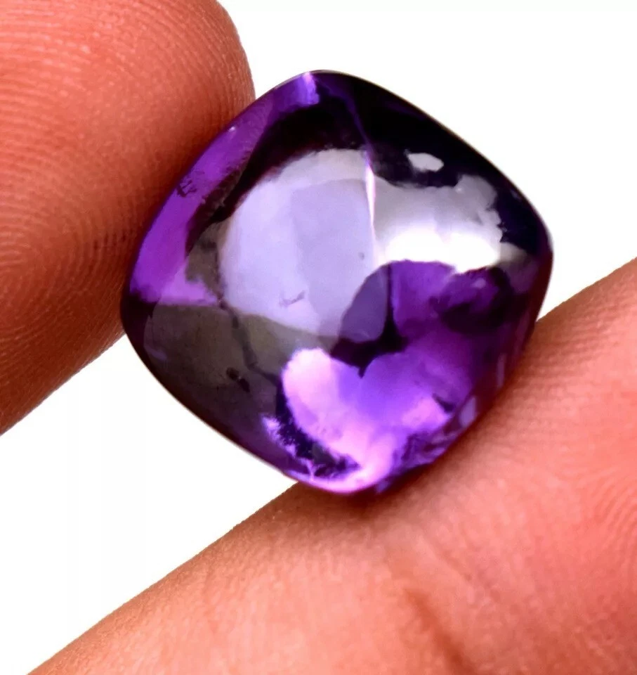 Zafiro púrpura 18-20 quilates corte cojín pan de azúcar natural cabujón piedra certificada Foto 2 de 4