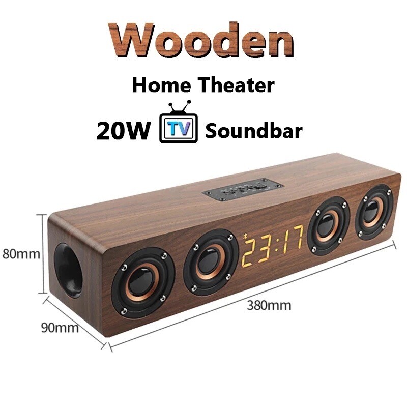 Bluetooth Speaker 4 Speakers TV Soundbar Woofer Sound Column Subwoofer With LED-image