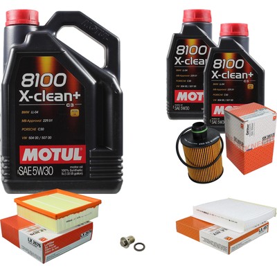 MAHLE Inspektionspaket 7 L Motul 8100 X-clean+ 5W-30 für Fiat Linea 1.6 D