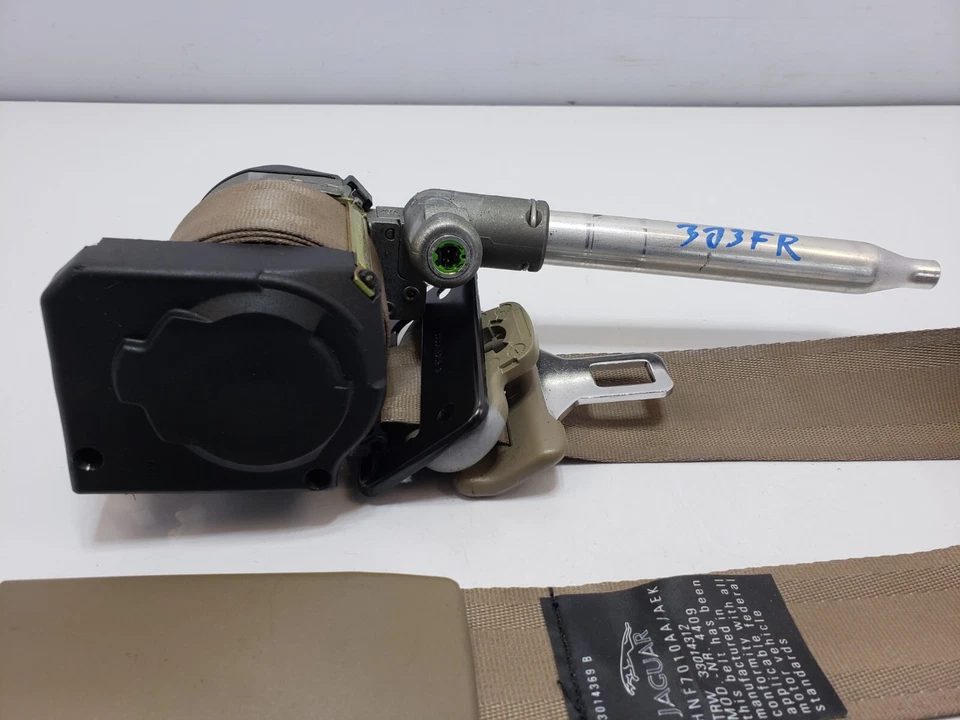 ✅ 1998-2003 OEM Jaguar XJ8 XJR cinturón de seguridad delantero derecho pasajero retractor beige Foto 2 de 4