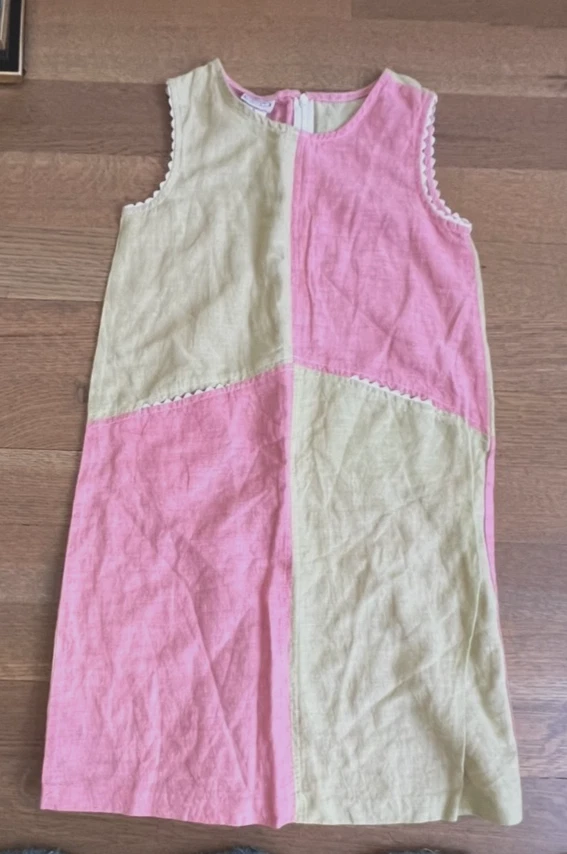 Talbot's Kids Girls NWOT 8 Pink/Green Rick Rack Sun Dress
