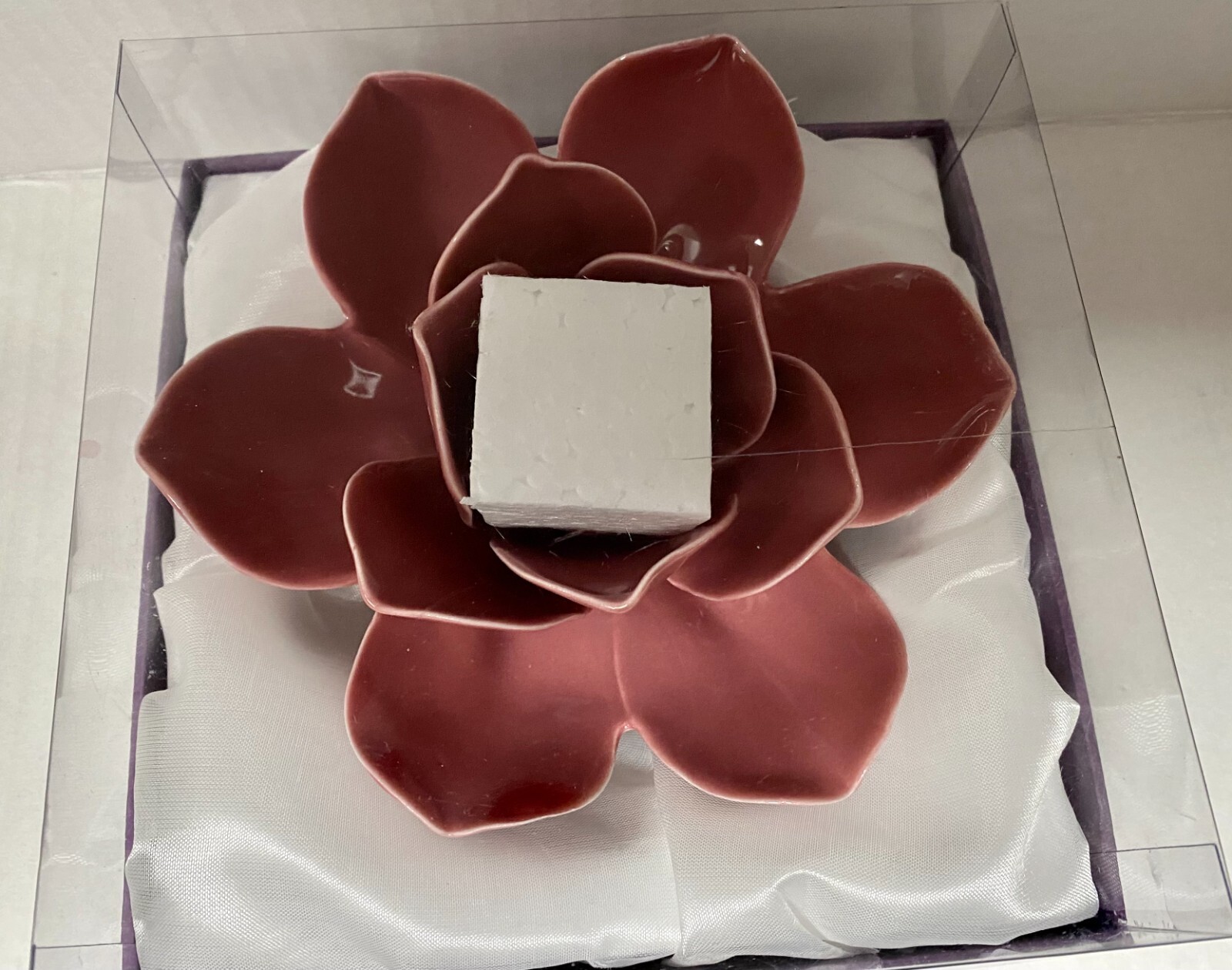 Ceramic Purple Rose Tealight Votive Candle Holder by Passport Collection 6 Inch-image