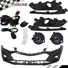 For 2016-2018 Chevrolet Cruze Front Bumper Cover&LH+RH Fog Lights Driving Lamps