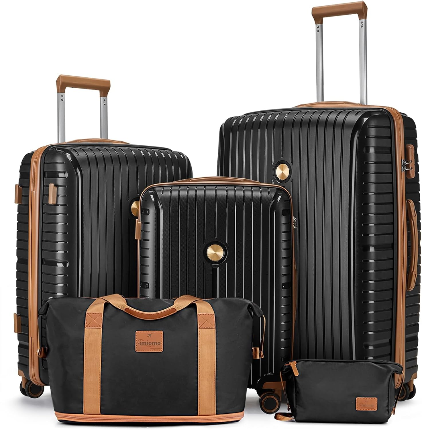 5-Piece PP Hardshell Luggage Set with Spinner Wheels and Carry-On