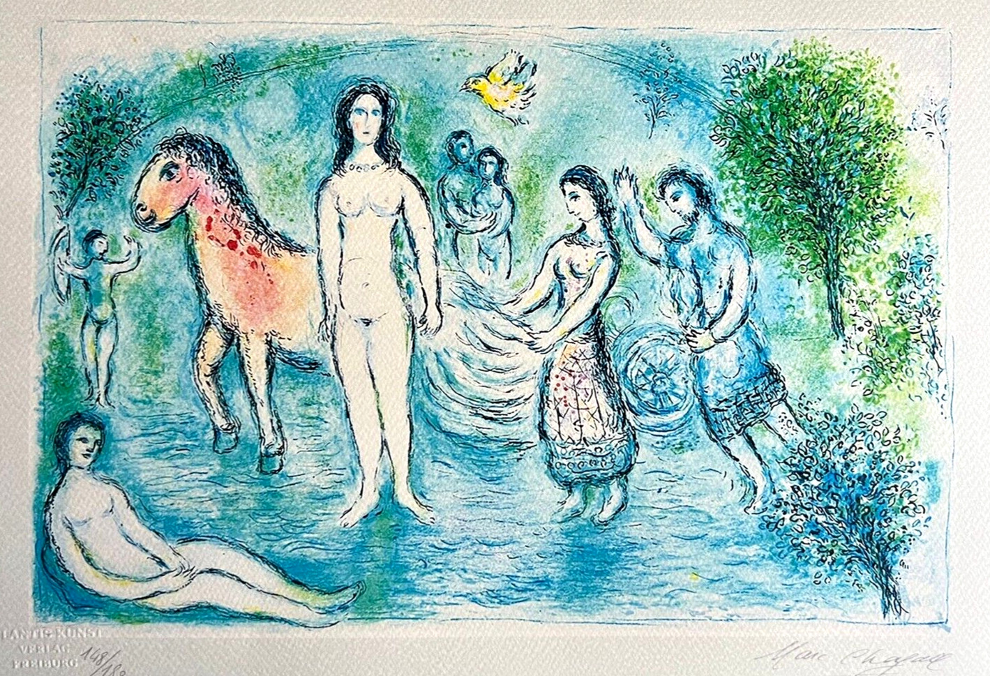 Marc Chagall Lithograph COA Original Signed hand Numbered crayon limited Museum@