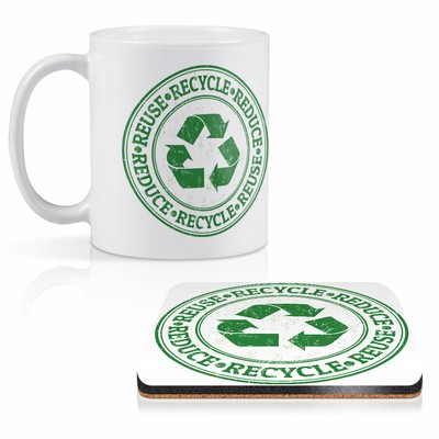 Mug & Square Coaster Set - Recycle Reduce Reuse Symbol #5254 | eBay