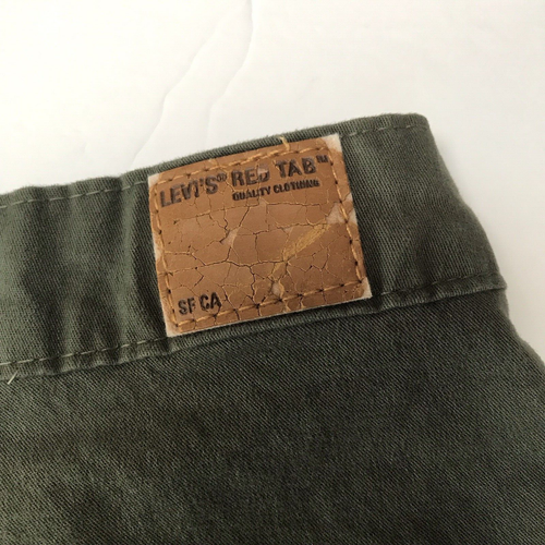 Vintage 00s Red Tab Levis Shorts 3 26W Green Grunge Skater Chinos Outdoor Gorp - Picture 7 of 13