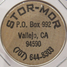 Vintage Stor-Mor Vallejo, CA Wooden Nickel - Token California