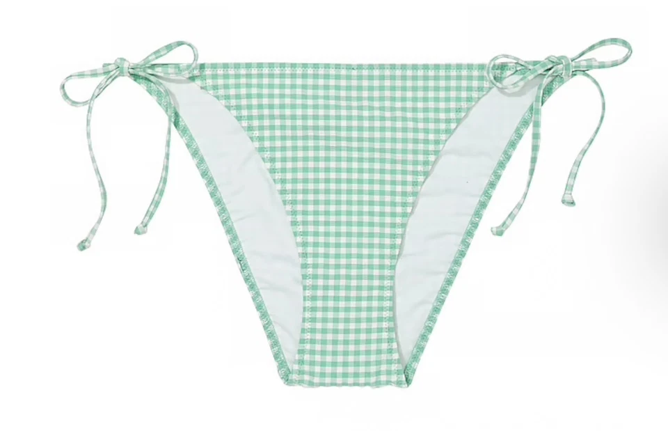 Bikini Victoria Secret SWIM Cheeky Tanga 2XL Parte Superior e Inferior Verde Blanco Foto 3 de 4