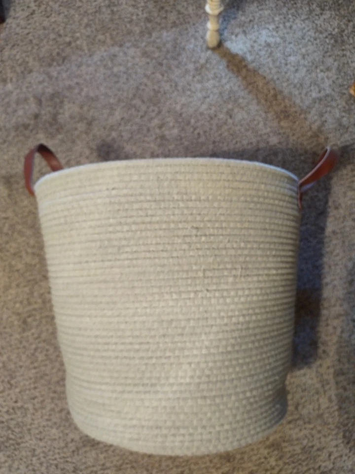 Laundry Basket,Woven Cotton Rope Laundry Hamper,60L for Decor Storage of Dirt... - Image 2 of 4