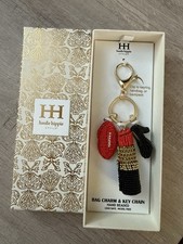 Haute Hippie Hand Beaded Lips, Lipstick High Heels Bag Charm Key Chain NIB