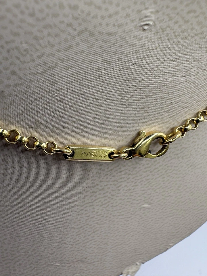 Chopard 18k/750 Yellow Gold Round Roll Link Chain 17” Necklace 10.5g - Image 4 of 4