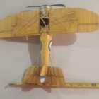 Yellow Metal Biplane Desk/Shelf Model w/ RAF Roundels, Approx 12 in Wingspan — photo 5