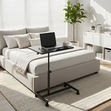 Tilting Adjustable C-Shaped Sofa Side End Table Coffee Laptop Table Overbed Desk