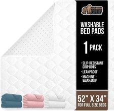 GORILLA GRIP Washable Underpads, Waterproof Reusable Heavy Absorbency Incontinen