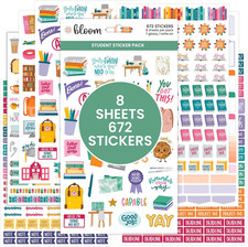 School Themed Planner Stickers - 8 Sheets / 672 Stickers