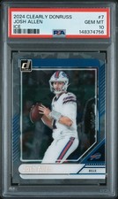 2024 PANINI CLEARLY DONRUSS #7 Josh Allen | ICE /17  FOTL Exclusive PSA 10