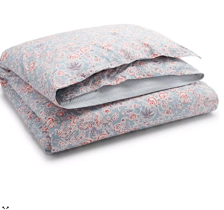 Lauren Ralph Lauren Queen Duvet Cover w/2 Shams Maddie Floral Striped Reversible - Image 2 of 4