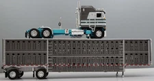DCP 1/64 Gunmetal Gray Teal Kenworth K-100 Wilson Livestock 60-2123 Farm Toy