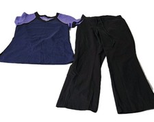 Grey's Anatomy by Barco Scrub Set Womens M Purple V Neck Top Pants Uniform