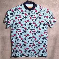 Greyson Polo Shirt Mens Medium Blue Cloud Print Golf The Boulders Performance