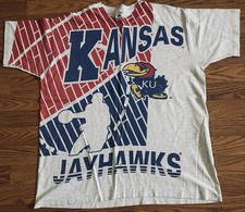 Vintage Kansas Jayhawks Early 90s AOP T-Shirt Size XL