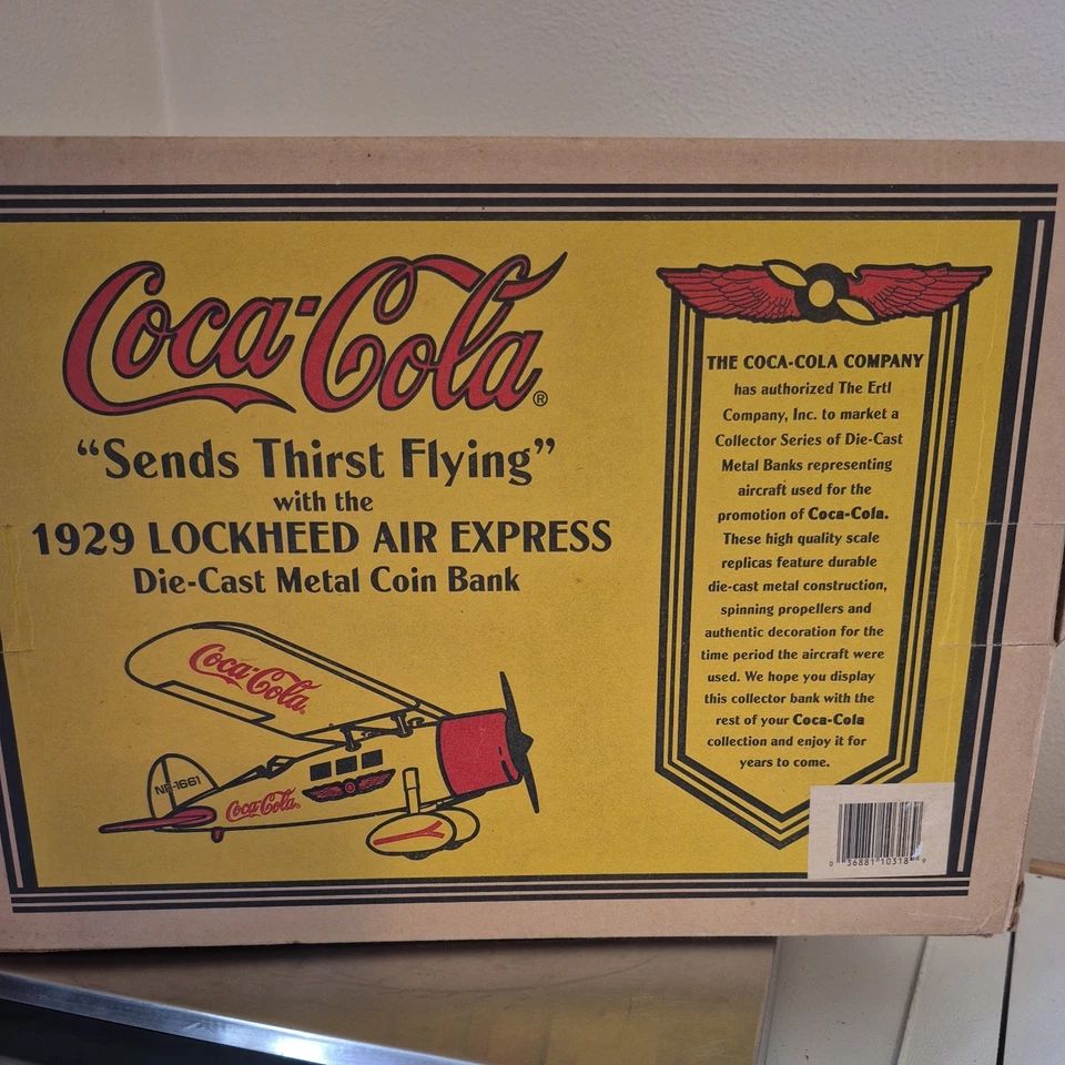 1994 Ertl 1929 Lockheed Air Express Coca Cola 1:25 scale coin bank - Image 2 of 4