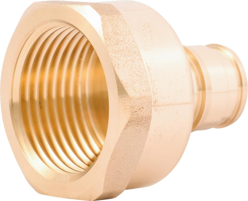 1/2 Inch X 3/4 Inch Expansion FNPT Adapter Fitting for PEX-A Pipe, Brass Plumbi