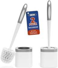 Toilet Brush Set 2 Pack Bathroom Cleaning Supplies Toilet Bowl Brush Holders