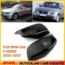 2x Spiegelkappen Für BMW 5er E60 E61 04-07 Glanz Schwarz Außenspiegel