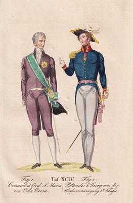 Ordem Senhora da Conceição Vila Viçosa Portugal Ritter Tracht engraving 1821