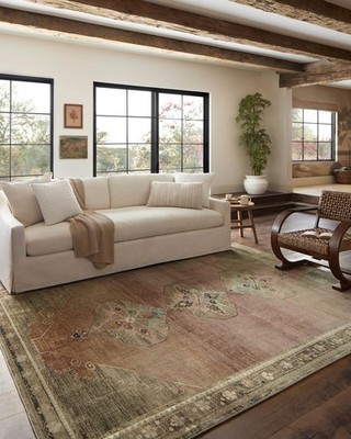 Machine Washable 2x5 Rectangular Clay Tobacco Rug Sinclair Collection