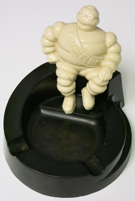 Michelin Man Bakelite Ashtray Auto Tires Bibendum 1930-40s Advertisement VINTAGE