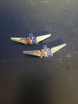 Vintage Plastic American Airlines Wings Pin x2