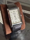 Vintage Seiko Slim Tank Black Dial Gentlemen's Quartz Wrist Watch- Excellent