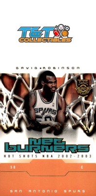 David Robinson 2002-03 Fleer Hot Shots Net Burners #10 NB San Antonio Spurs 62