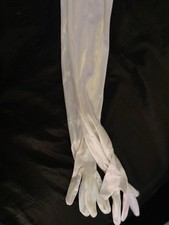 Women  s White Elbow-Length Gloves